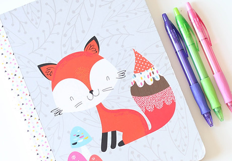 Fox Notebook und Stifte