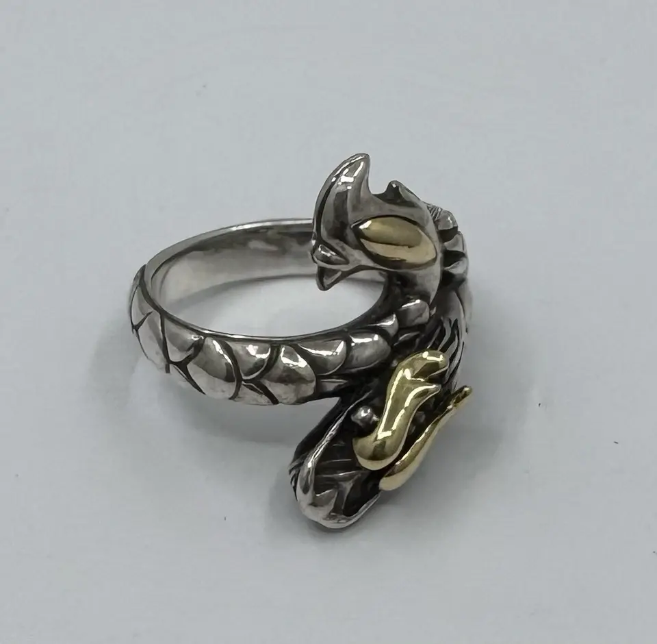 Thumbnail: John Hardy Sterling Silver 925 & 18k Legends of Naga Dragon Ring