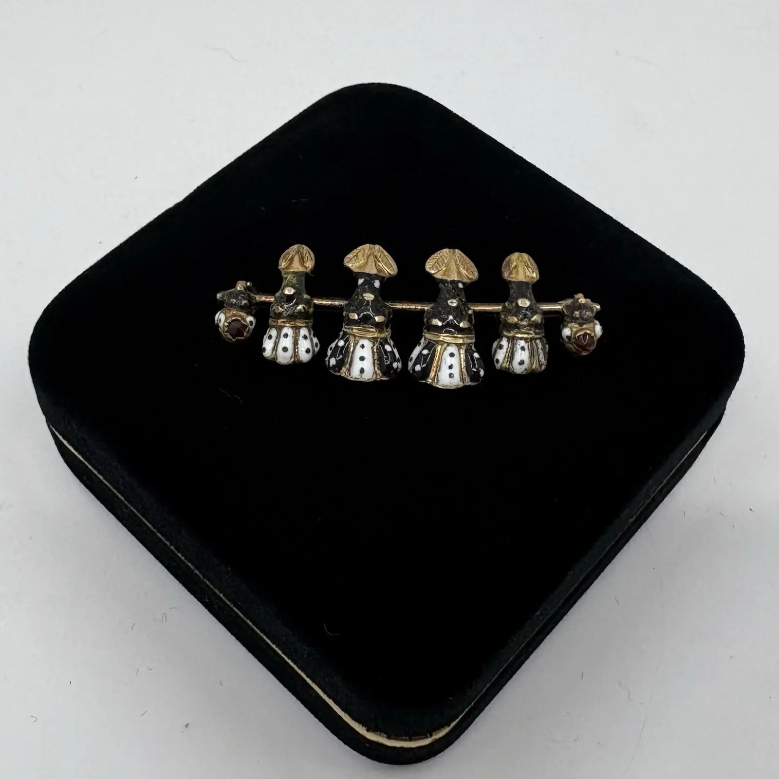 Antique 14K Blackamore Pin with Rubies