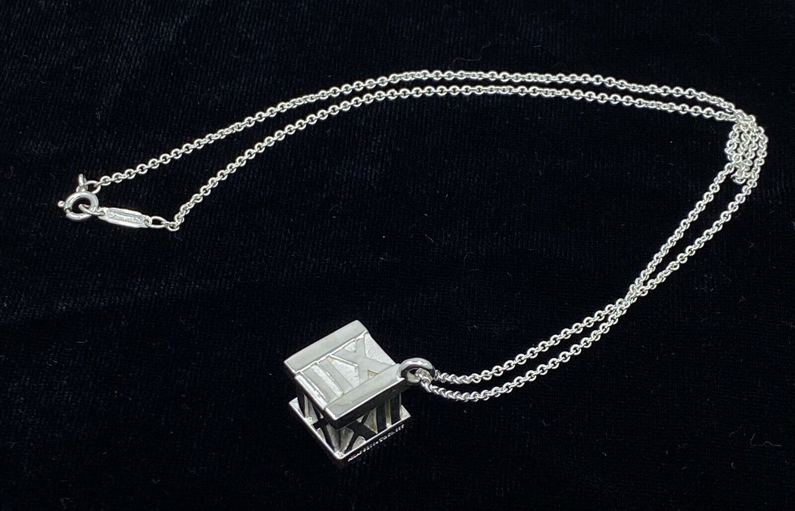 Tiffany & Co. Atlas Cube Necklace 925