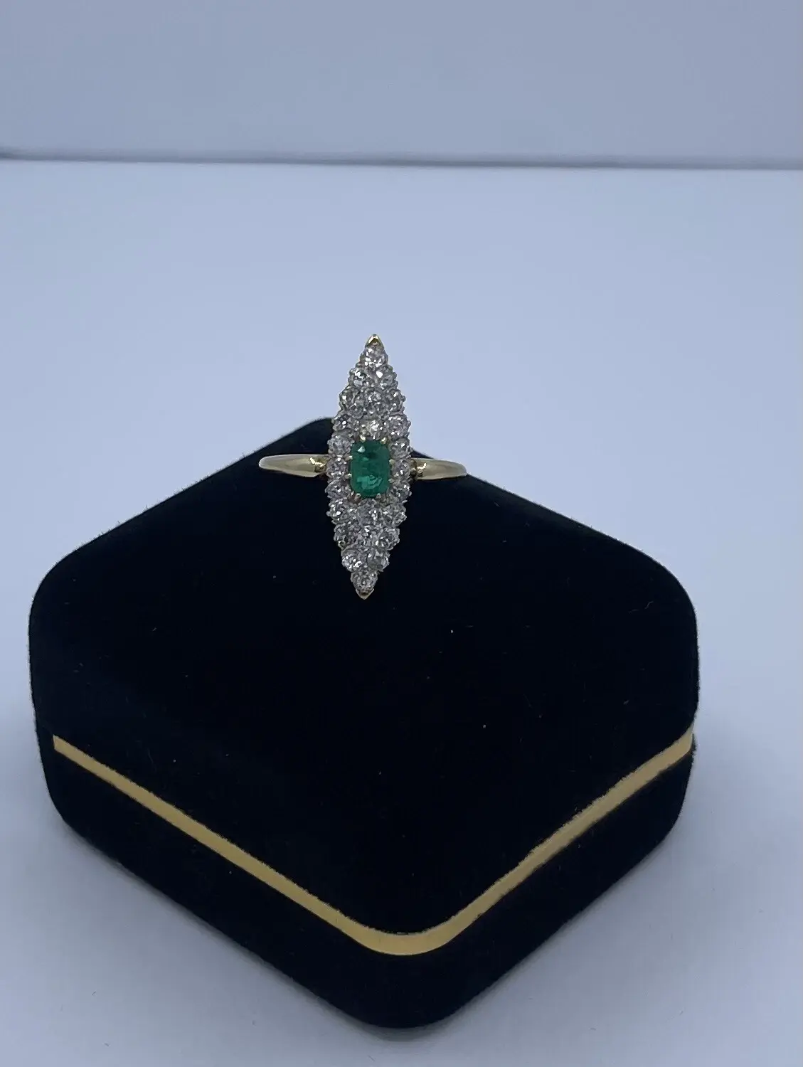 18K/14K Yellow Gold Antique Navette Ring