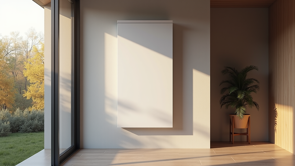 Eye-level view of a Tesla Powerwall installed in a modern home