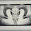 Thumbnail: Ram Skull Print -  Black and white A3 or A4