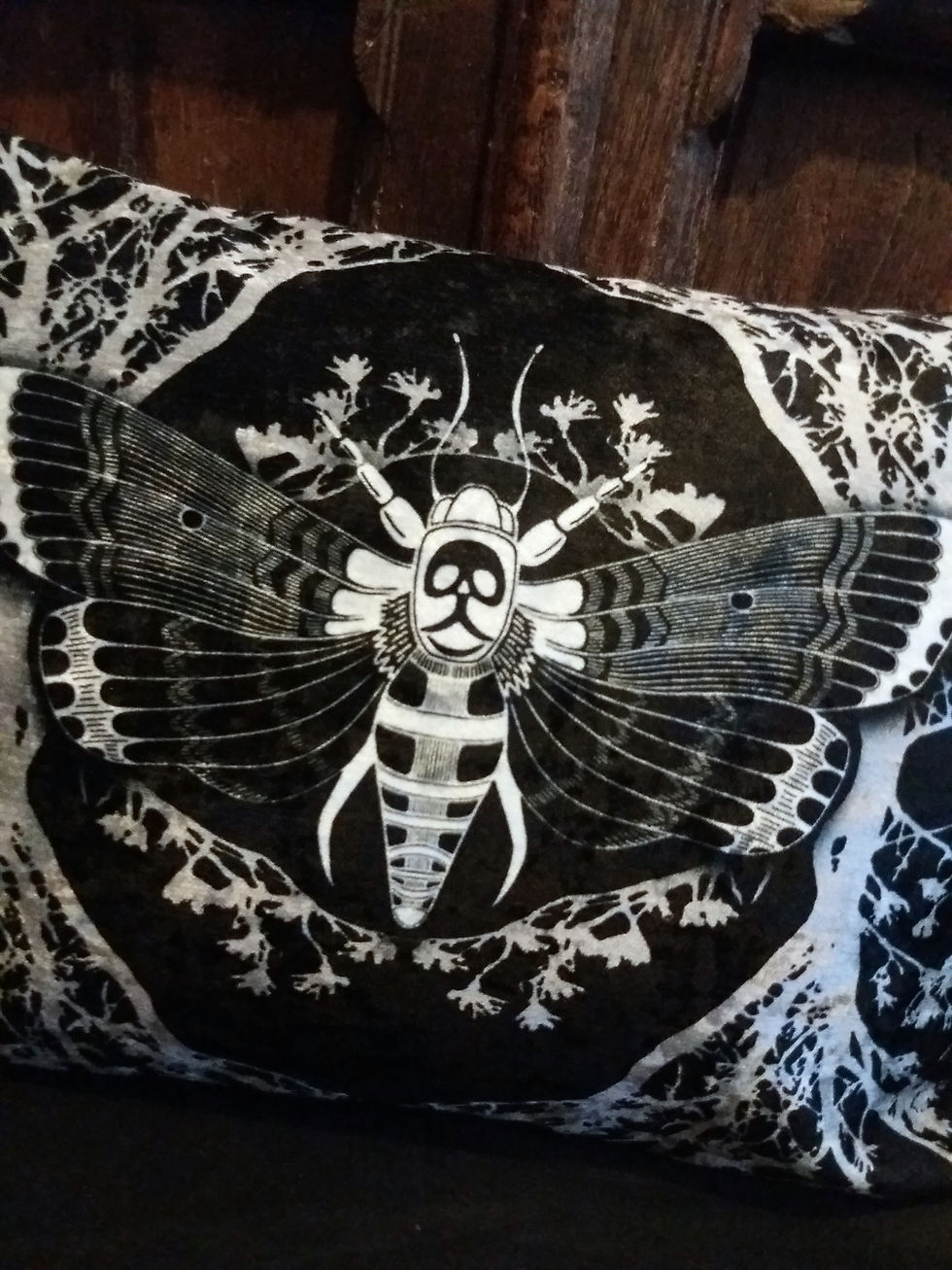 Thumbnail: Ghost moth Cushion - Black