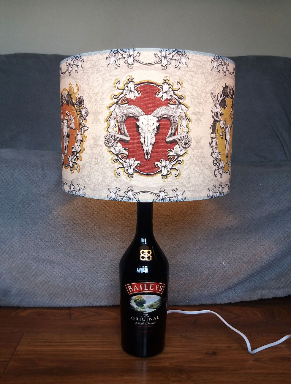 Thumbnail: Bottle lamp with 30cm (12") Lamp shade - 'The Matter of Death and Life''