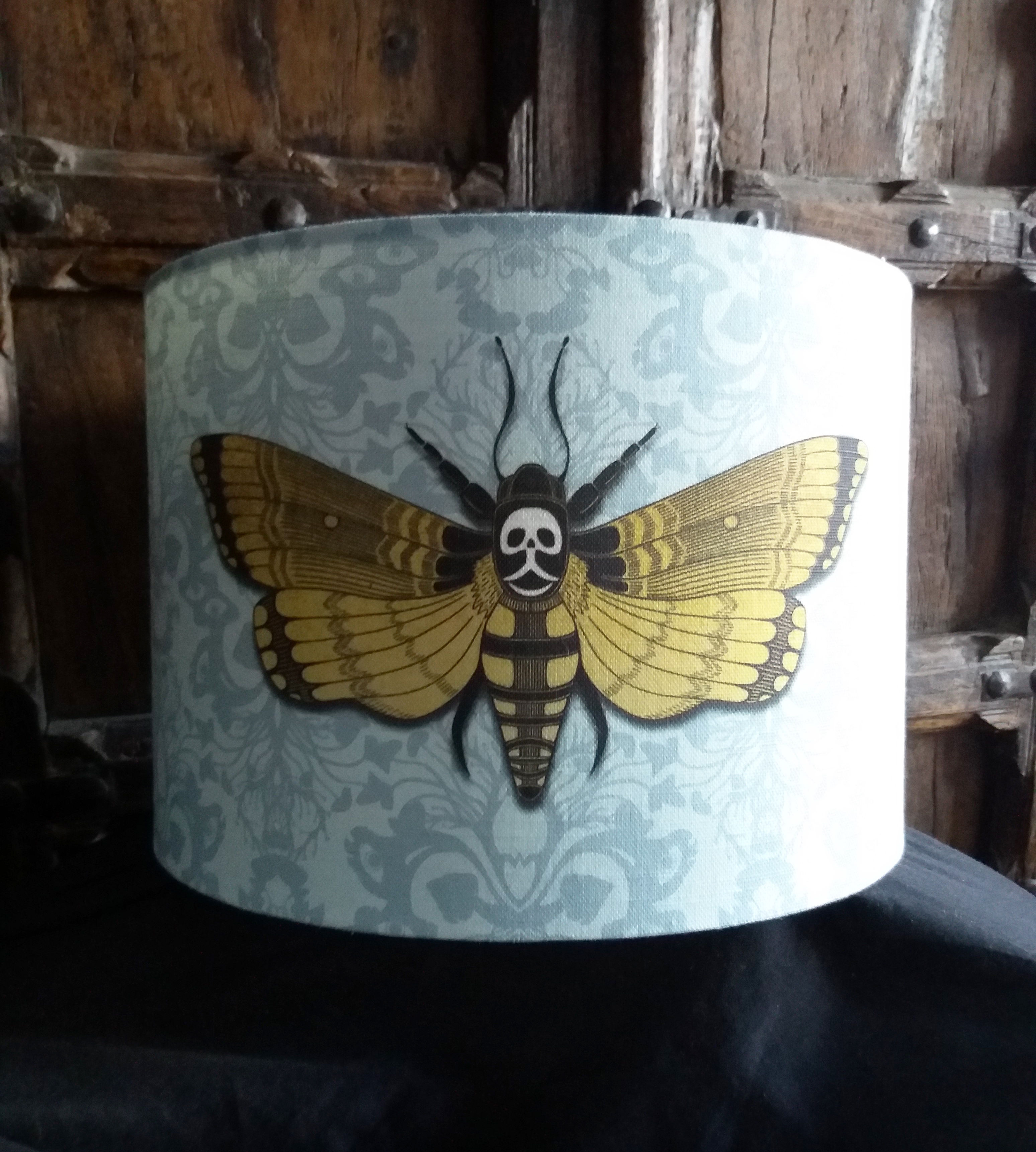40cm (16") Lightshade - Deaths head Hawkmoth BLUE