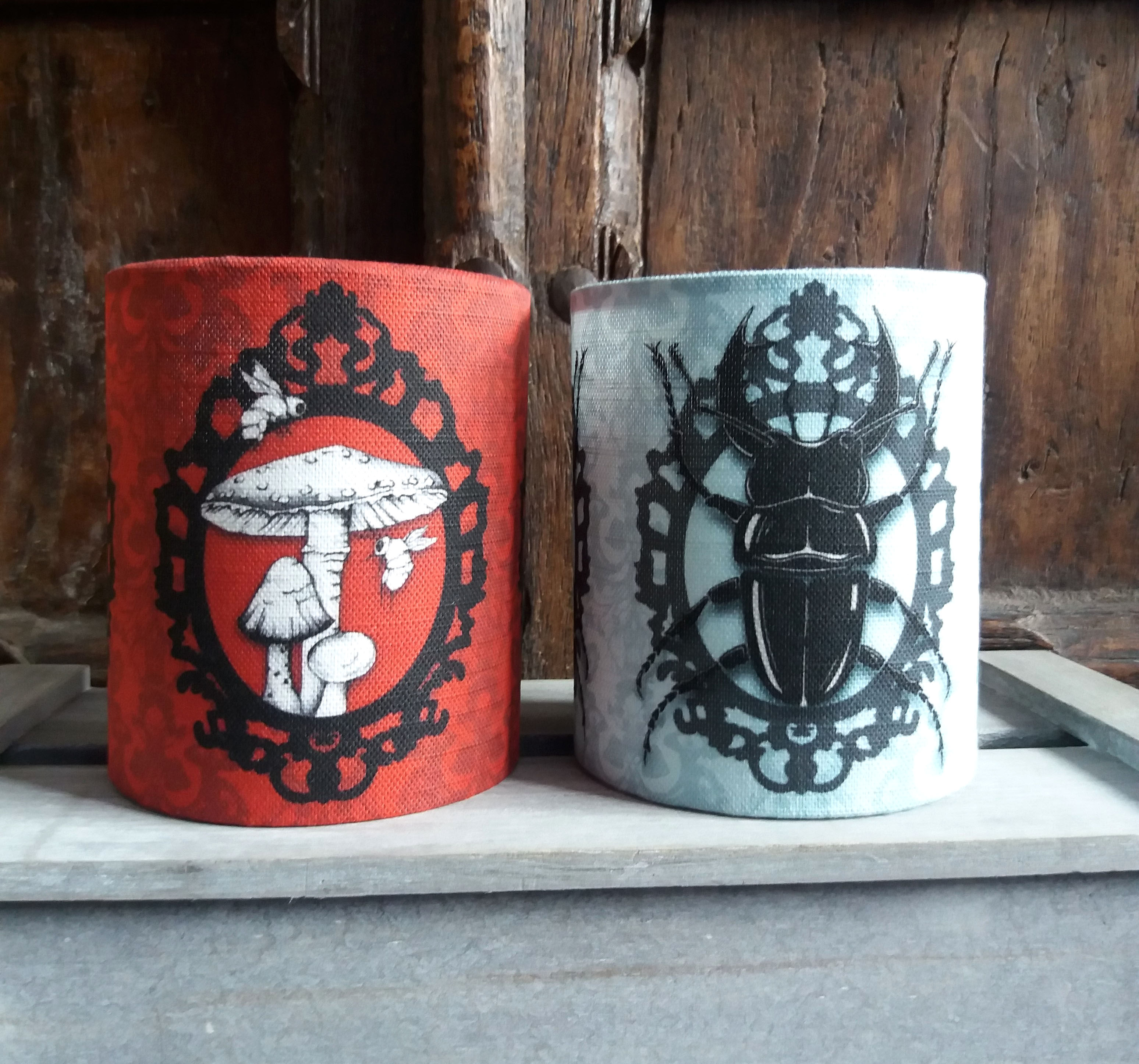 small fabric lantern - 'Toadstool or Stag Beetle'