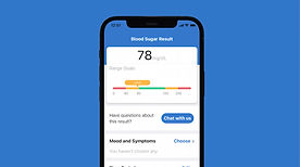 Screen shows your results using numbers and a color-coded chart.