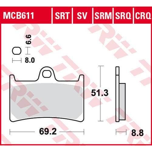 Miniaturbild: TRW BREMSBELÄGE RACING CRQ