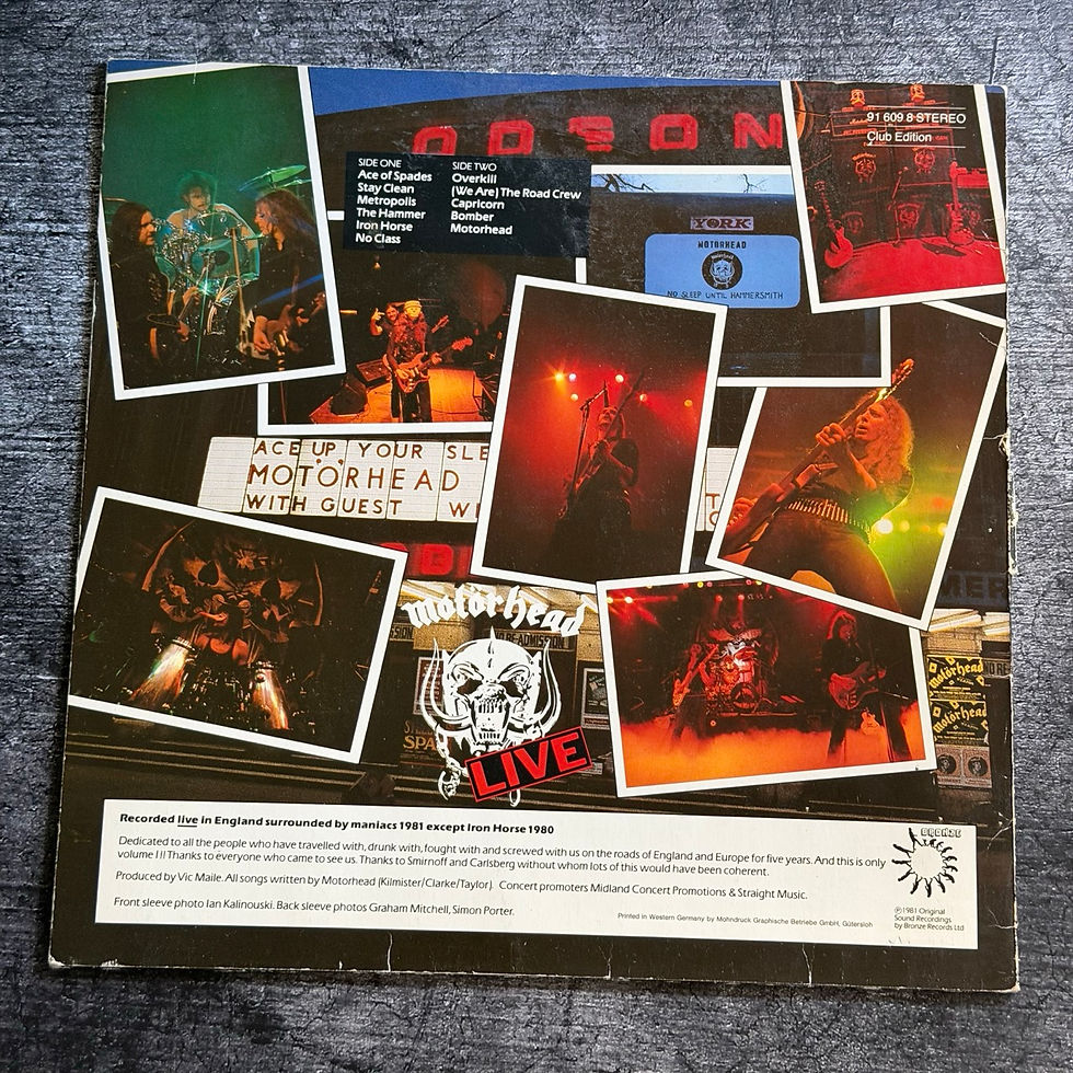 Thumbnail: Motörhead – No Sleep ’til Hammersmith (1981 LP, Vinyl VG+ / Sleeve G)