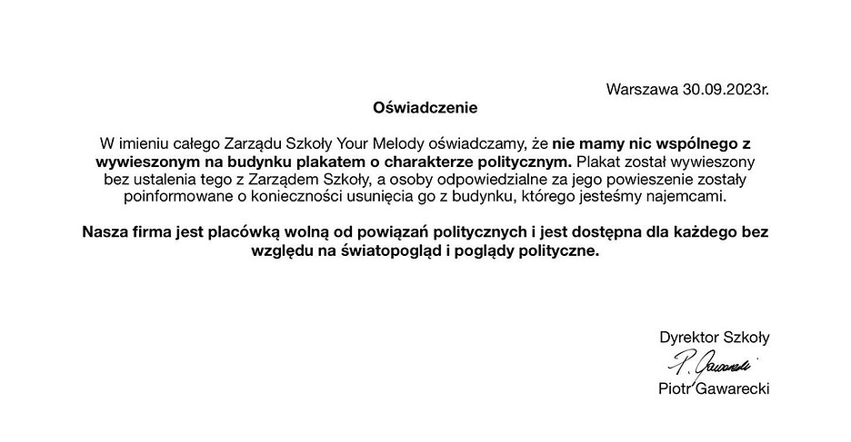 Oświadczenie