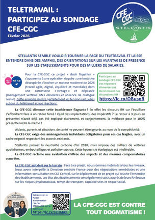 Tract CFE-CGC - TELETRAVAIL - PARTICIPEZ AU SONDAGE CFE-CGC
