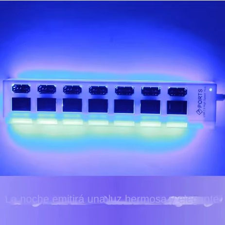 Miniatura: Hub USB 2.0 de Alta Velocidade | 4/7 Portas | LED e Interruptores | PC