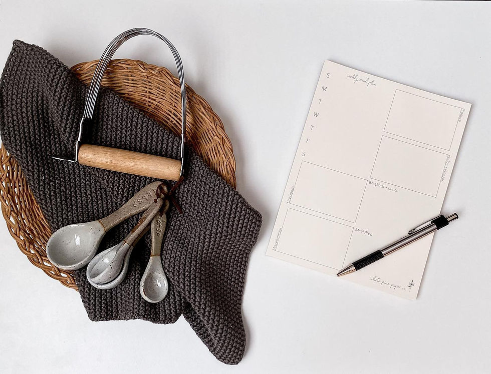 Before I hand created this meal planner, I would scribble and categorize the layout onto any scrap piece of paper I could find until I finally taught myself Adobe Photoshop (which I now realize Adobe Illustrator would've been WAY easier), collaborating with a local printing company who turned my amateur graphic design to life. PS: I'm currently designing a new layout and design - more on this later!