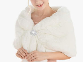 Elegant & Cozy: JEWEKY 1920s Bride Wedding Faux Fur Shawl Review
