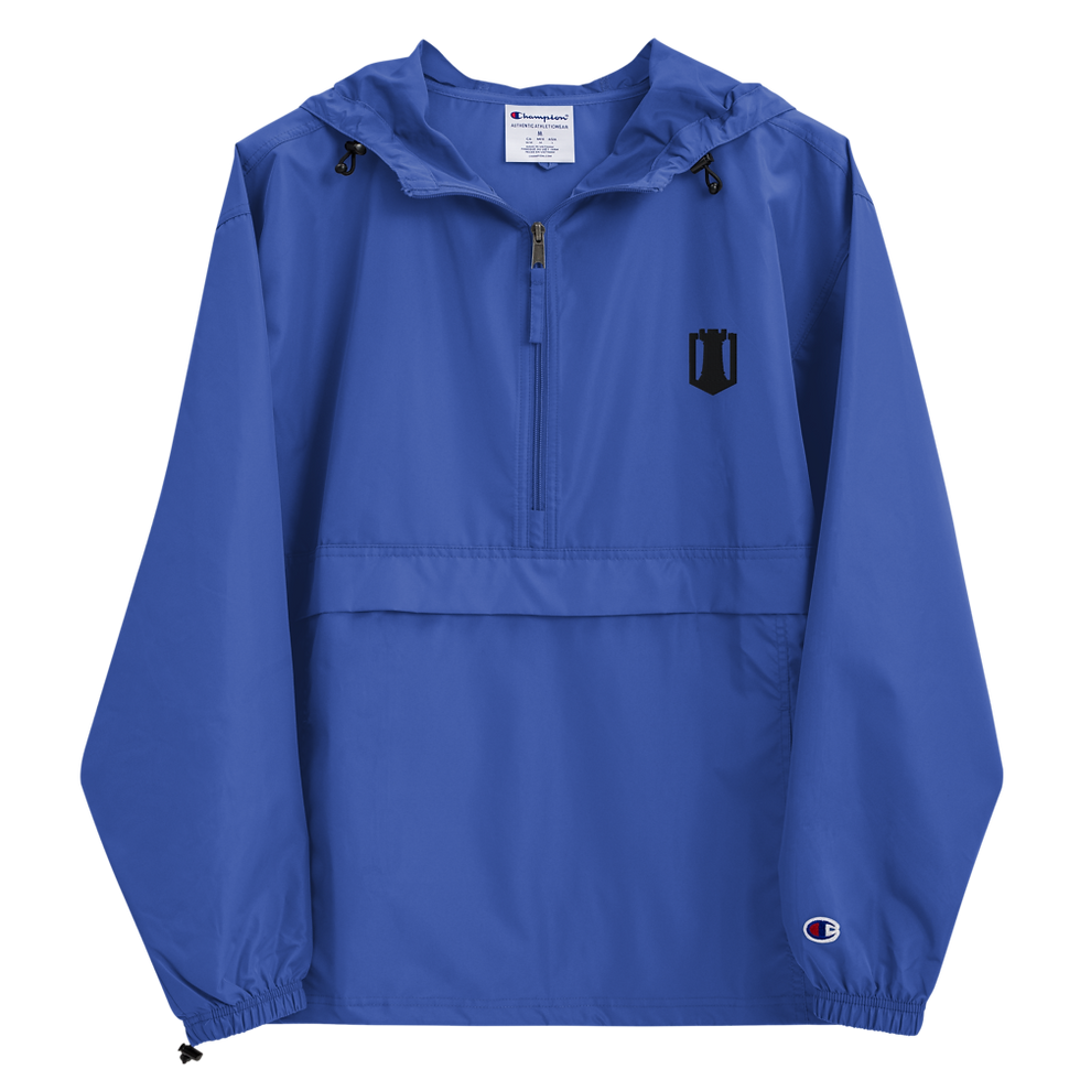 Thumbnail: Black Logo Embroidered Champion Packable Jacket