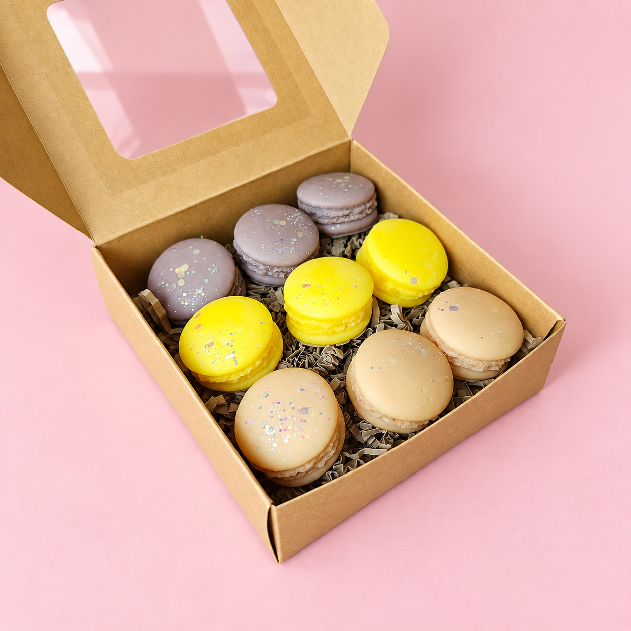 Coffret Fondants Macarons – Trésors dorés