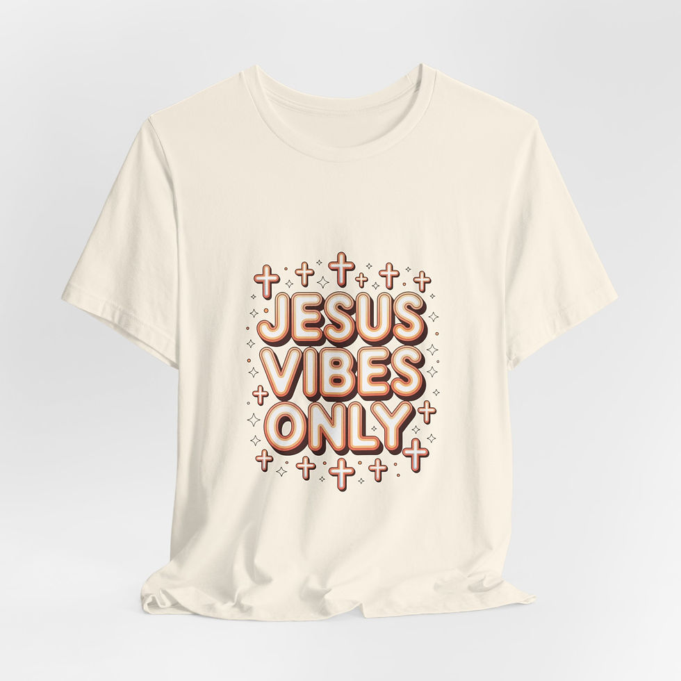 Thumbnail: Jesus Vibes Only Tee | Y2K Cyber Holo, Retro Tech Chrome Text