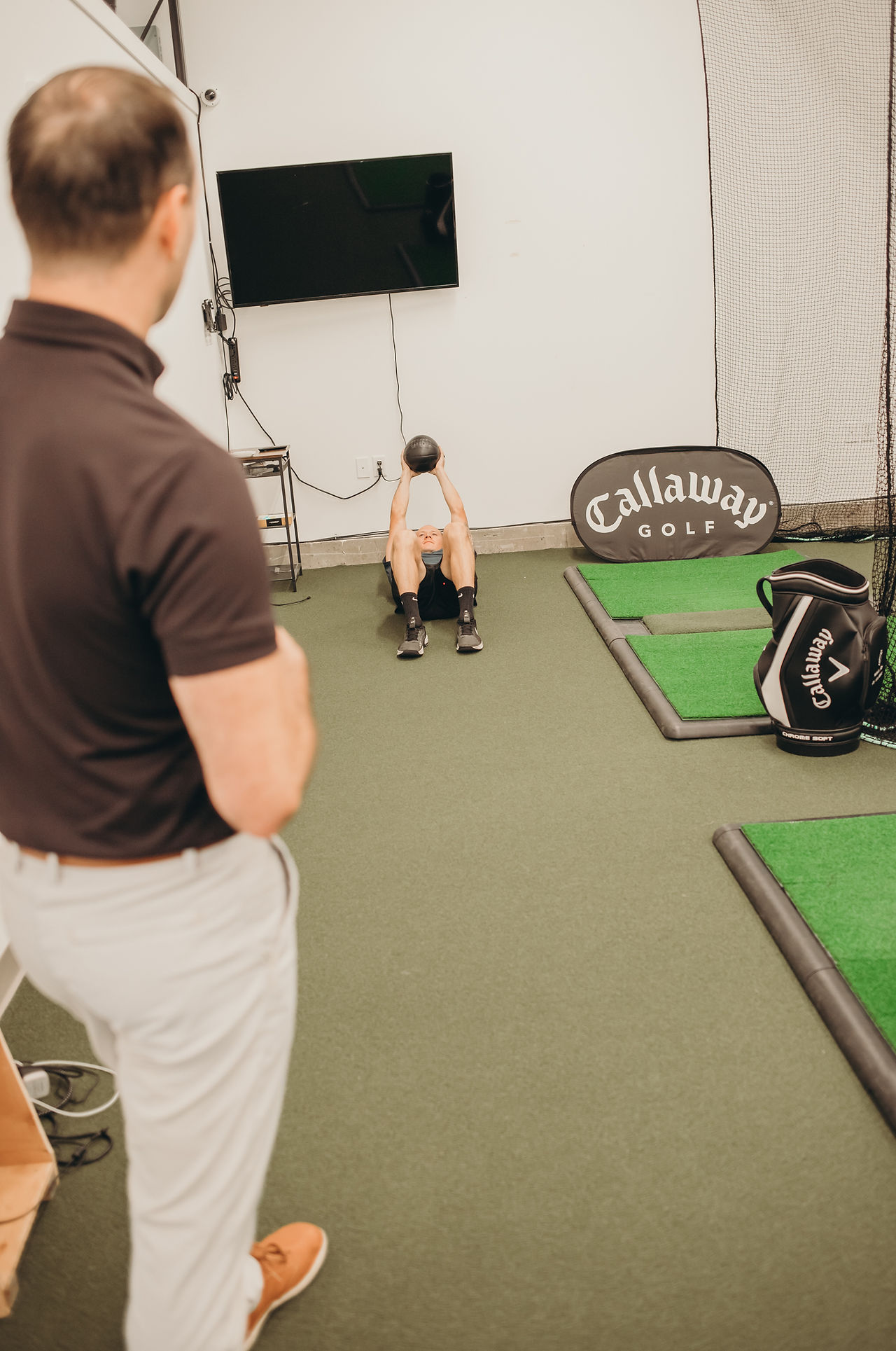 Core power testing on a golfer