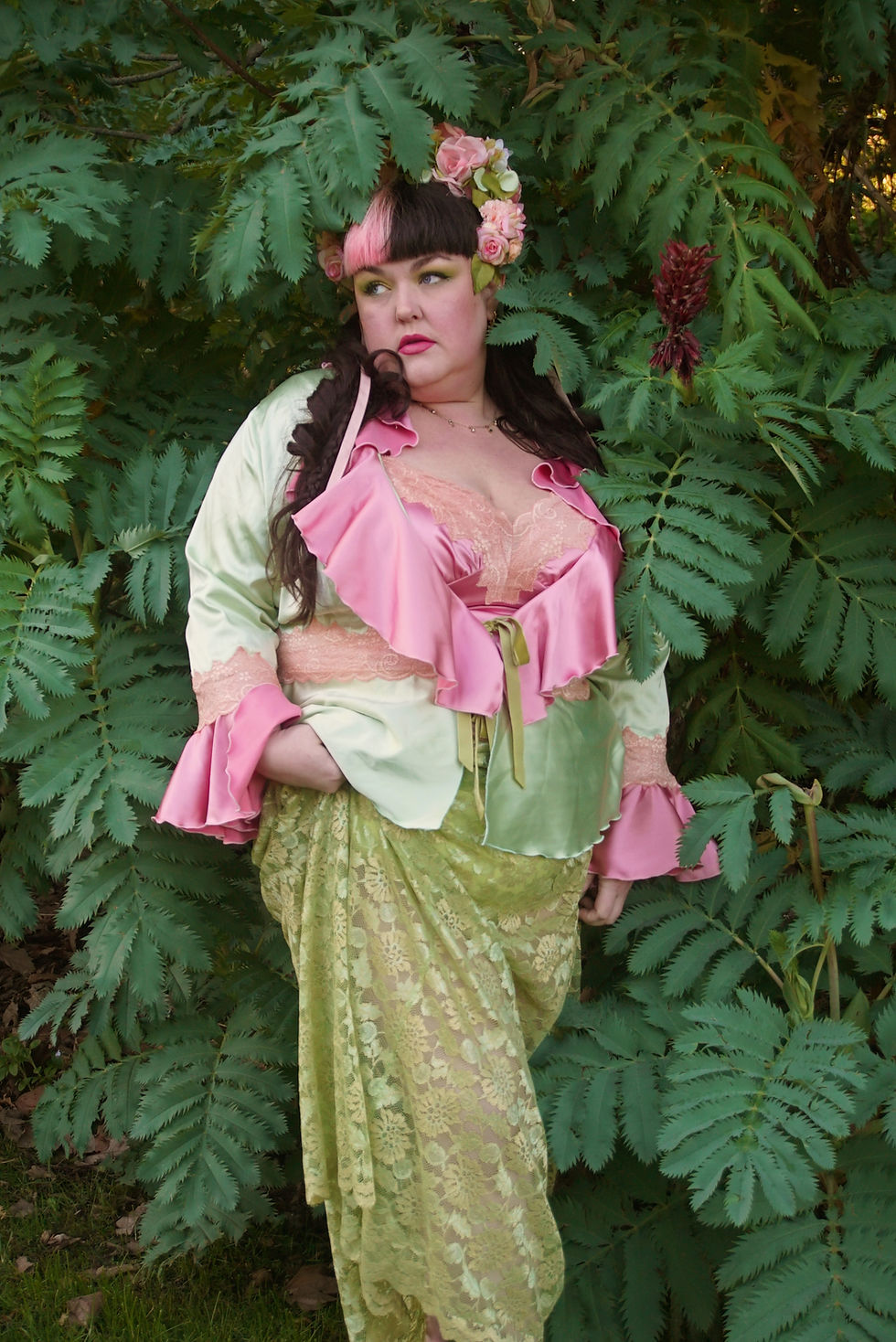 Thumbnail: Satin and Lace Cardigan
