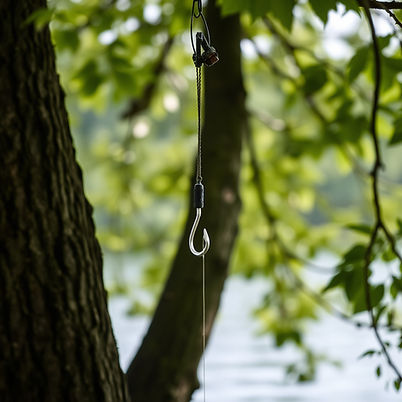 a tree with a fishing hook hanging from it.jpg