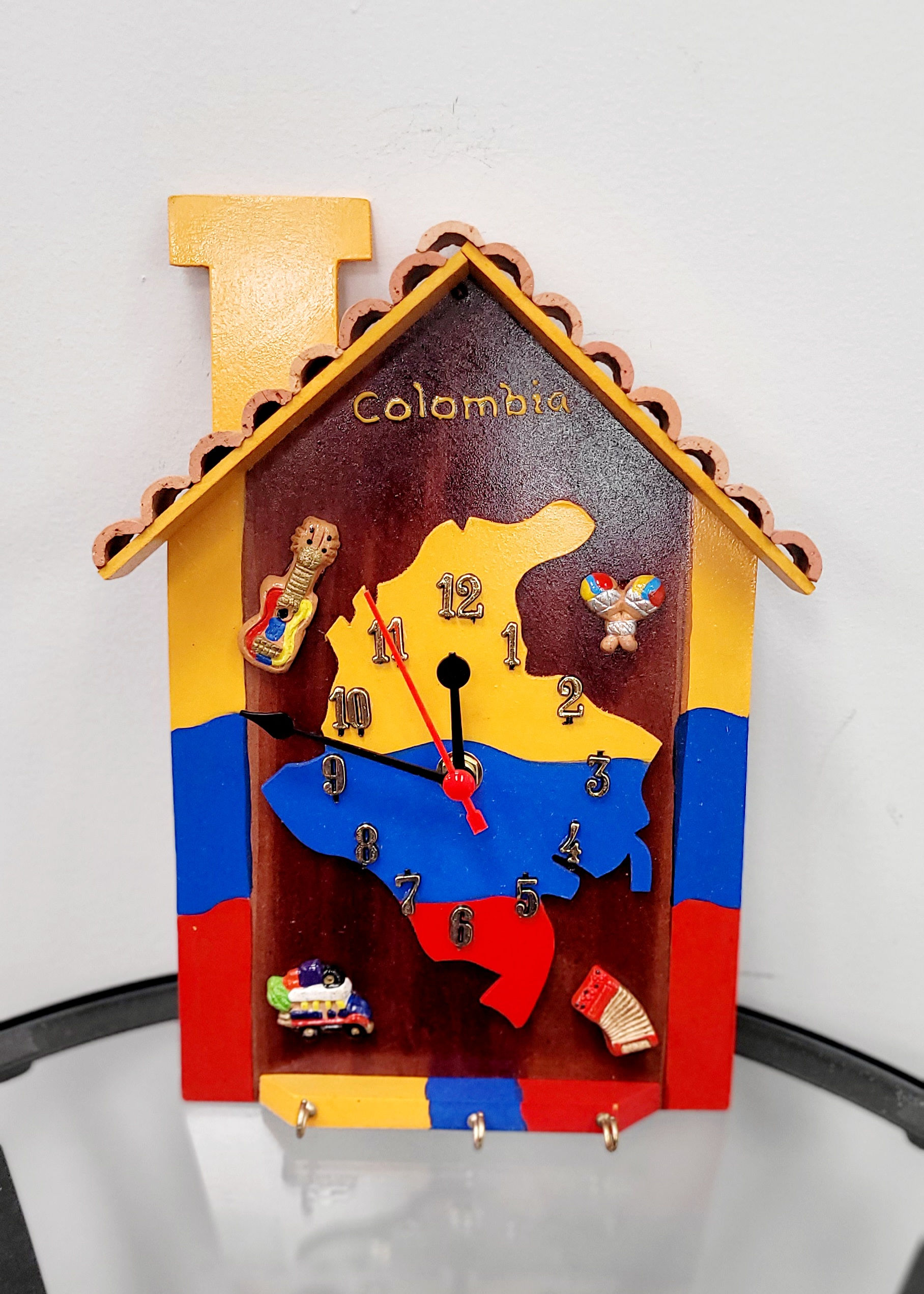 Colombian Wall Clock Handmade Reloj de Pared Colombiano Casa Tintilla