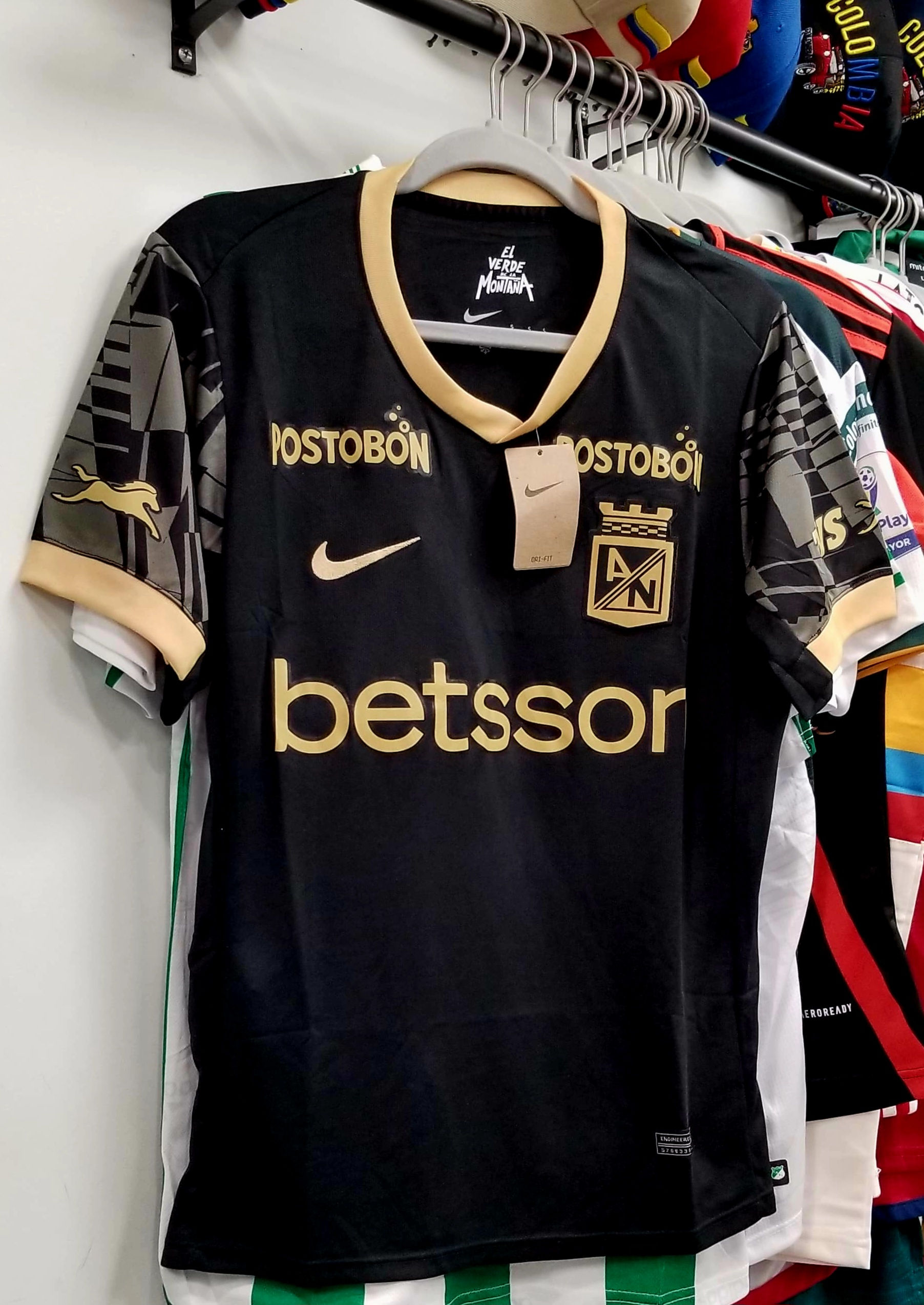  Camiseta ATLÉTICO NACIONAL 2da equipación NEGRA - Año 2025 - Réplica Soccer Jer