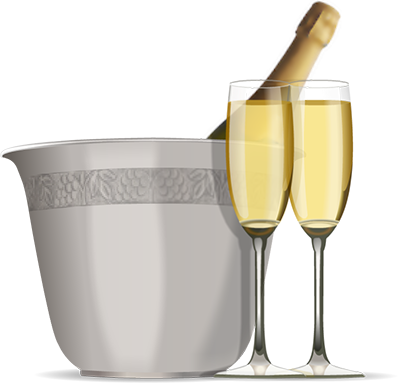 Champagne Bucket and Glasses