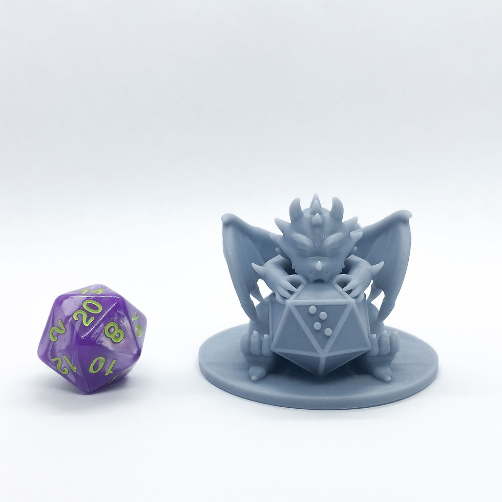 Thumbnail: 16mm d20 and large DOTS Dragon, about twice the size.