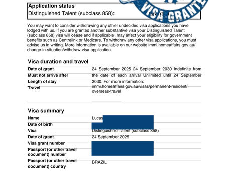 Luca's Visa Approved