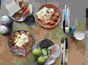 Our selection of food from the breakfast options at the ibis tallinn city center hotel estonia