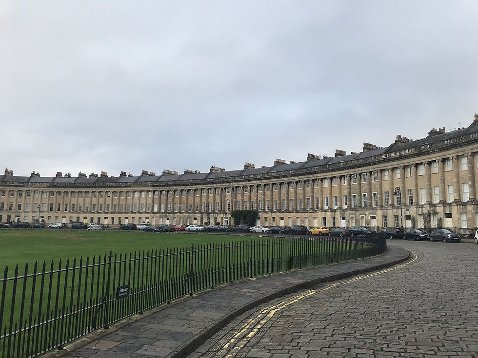 Royal Crescent ring road in Bath, England