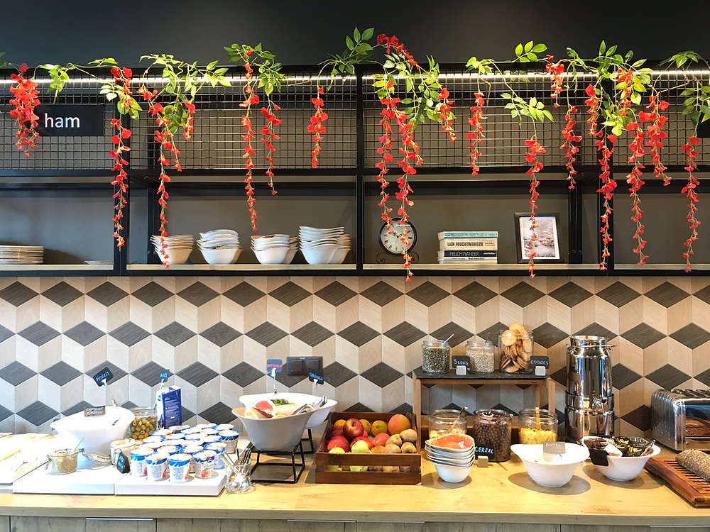 Cereal and fruit selection at breakfast at the ibis tallinn city center estonia