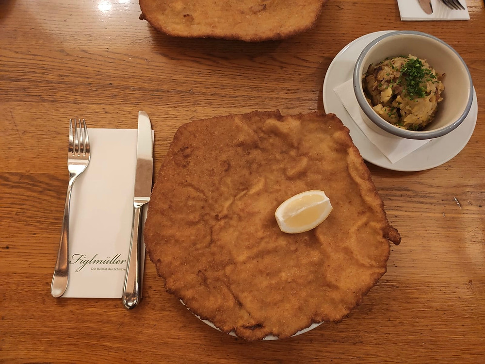Large round pork schnitzel