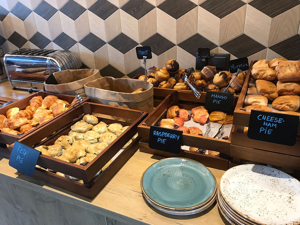 Selection of pastries at breakfast at the ibis tallinn city center hotel estonia