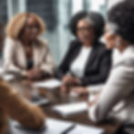 Four businesswomen in a meeting, discussing legal matters