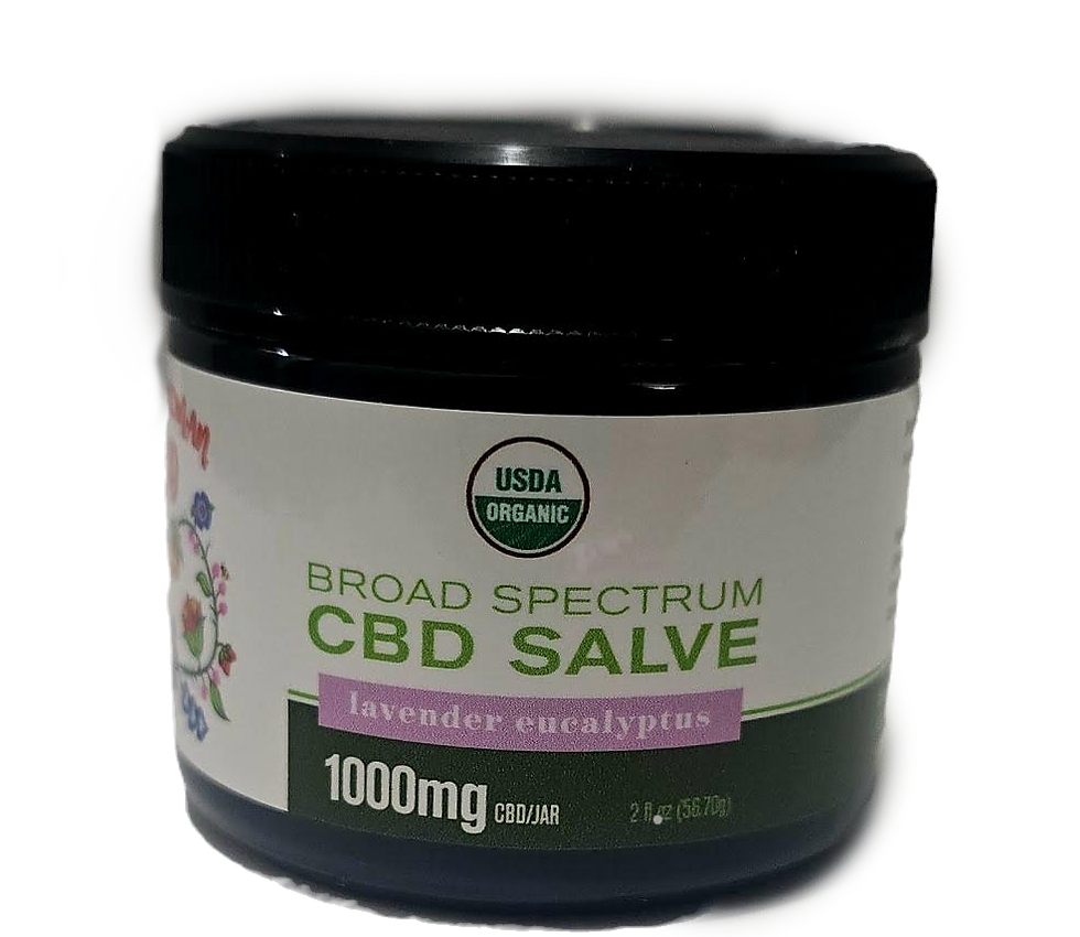 Broad Spectrum CBD Salve, 1000mg, Lavender Eucalyptus