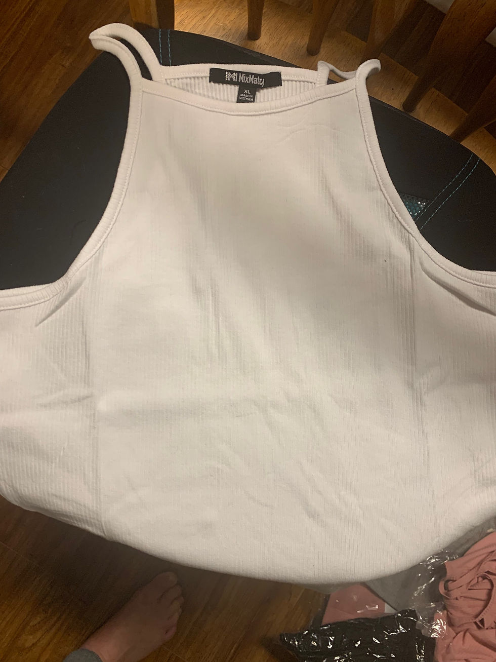 Thumbnail: 00181- Halter neck ribbed tank top