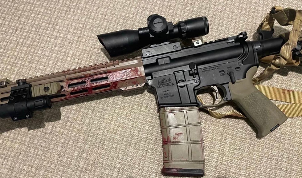 M4 assault rifle used by active shooter in midtown office building to kill multiple people before suspect turned weapon on himself.
