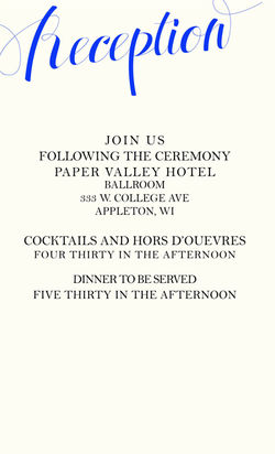 Royal Love reception card