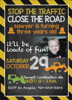 construction site, stop the traffic, close the road, photo invitation