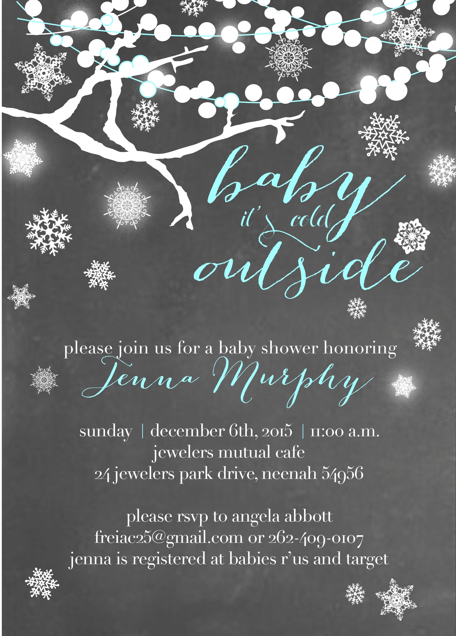 Angela Abbott baby shower