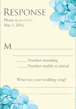 Heavenly Hydrangeas response card