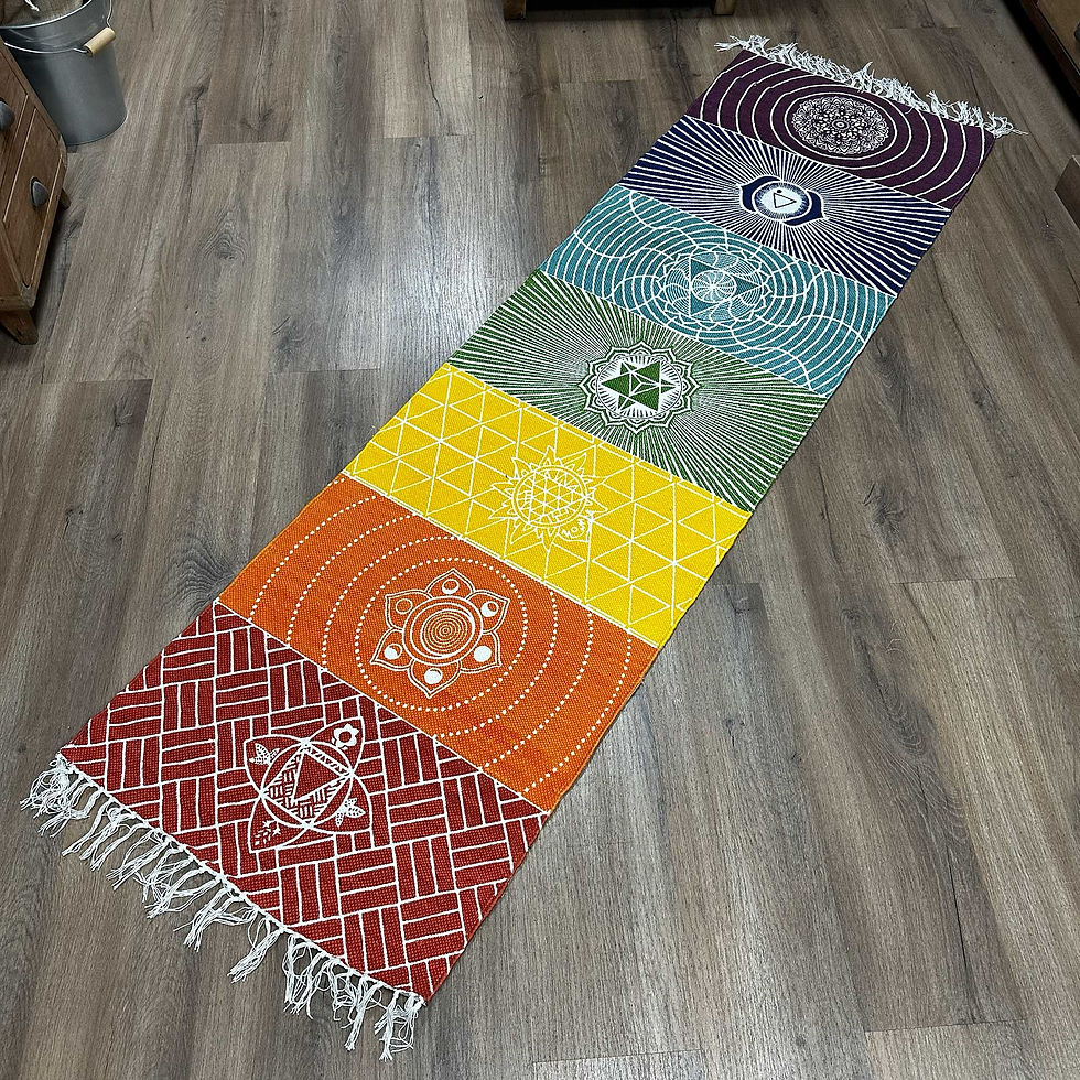 Miniature : 100% Cotton Yoga Rug with Chakra Design