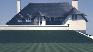 How to stripe your lawn with a rotary roller lawnmower.