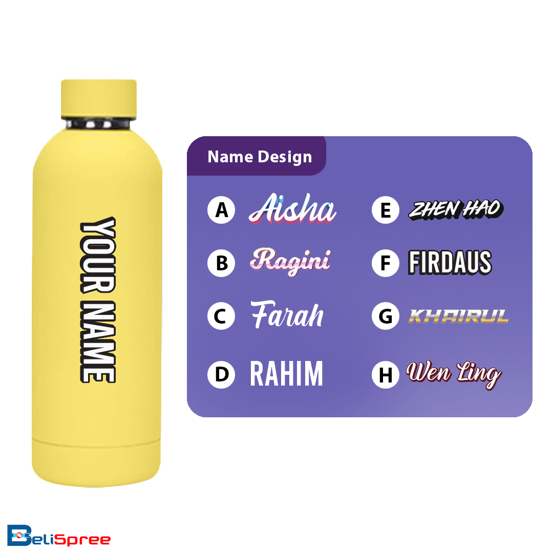 Custom Name Bottle Yellow Color
