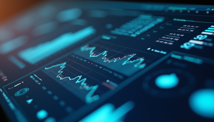 Eye-level view of a sleek digital dashboard showing AI-driven analytics for influencer campaigns