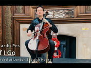 Riccardo Pes performing 'Off I Go' at the London Scottish House