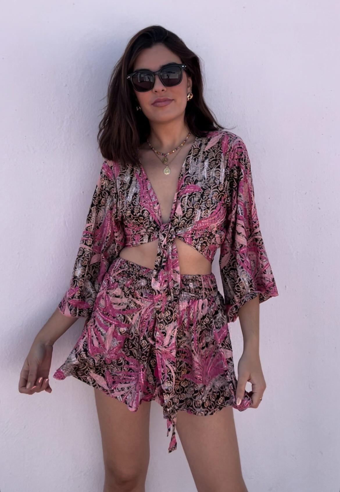 Conjunto Malta Estampado Rosa