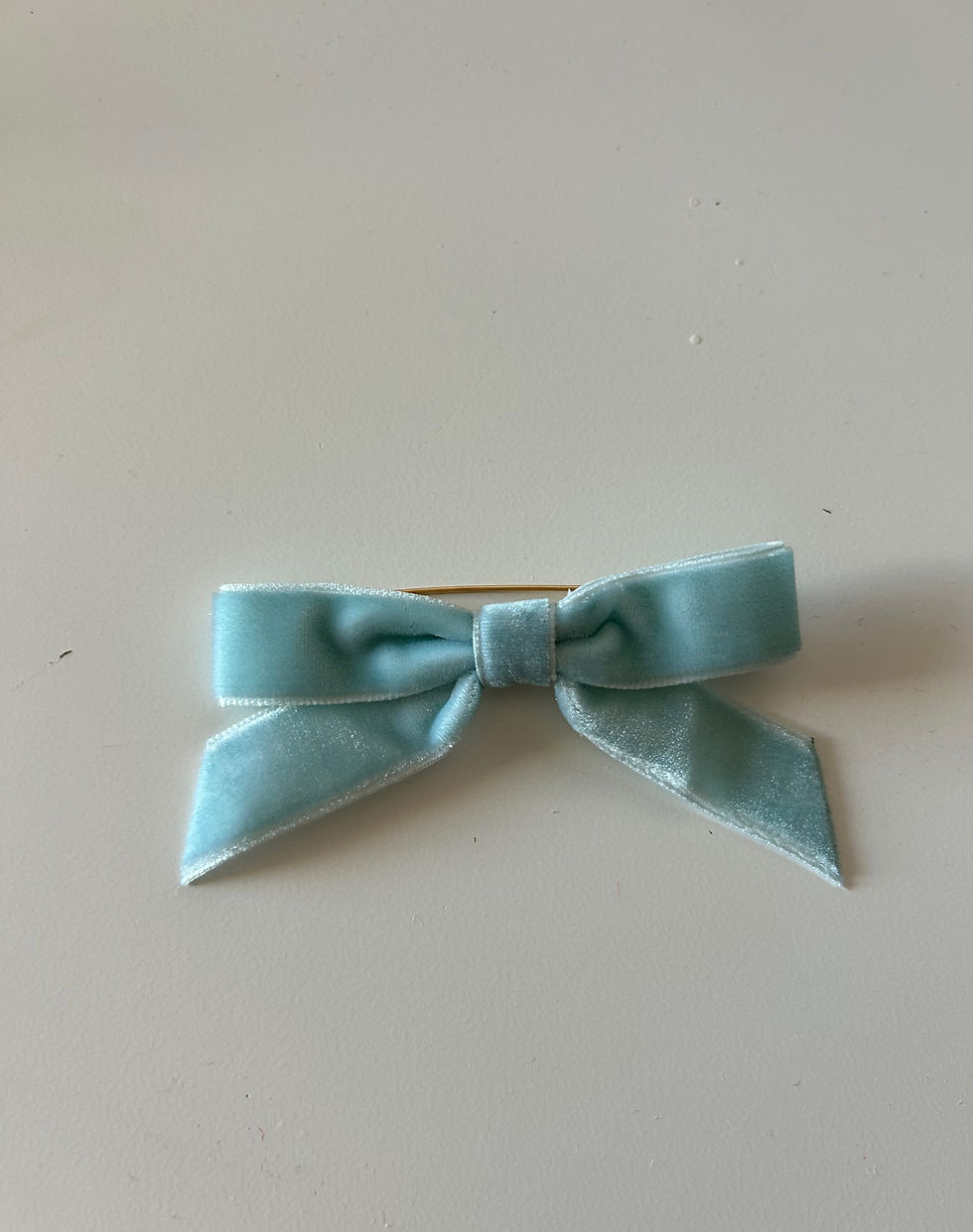 Miniatura: Broche Lazo Terciopelo Celeste Grande